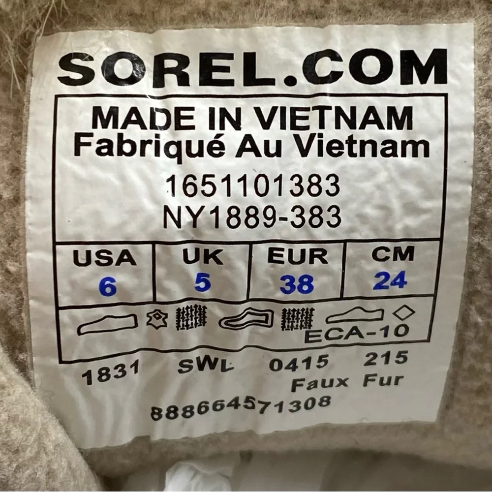 Sorel Girls Winter Boots Size 6 Green Pink Leather Waterproof Faux Fur Tall - Picture 11 of 14